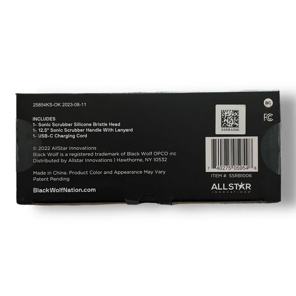 Black Wolf Sonic Scrubber Vibrating Face & Body Brush New & Sealed in Packaging - Picture 6 of 7